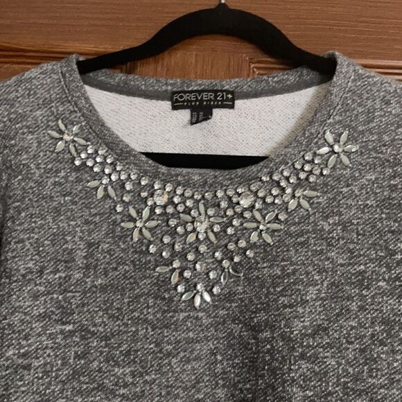 Bling Around the Neck Crew Sweatshirt - Picture 2 of 5